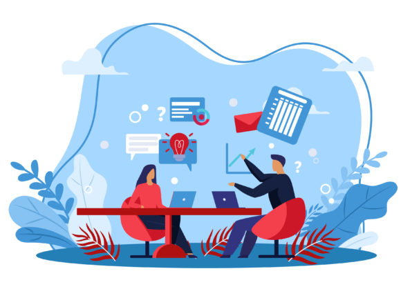Download Illustration Works Brainstorm Discussion - Illustration Collection