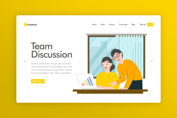 Download Website Illustration - Team Discussion - Illustration Collection