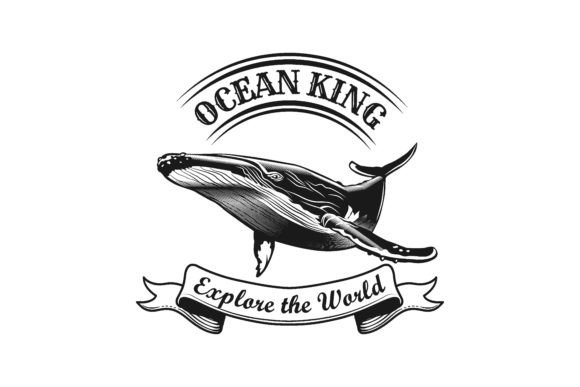 Download Stylish Emblem with Ocean King. Monochro - Stylish Collection