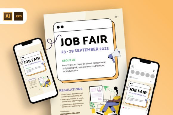 Download Peach Minimalist Job Expo Flyer Template - Minimalist Collection
