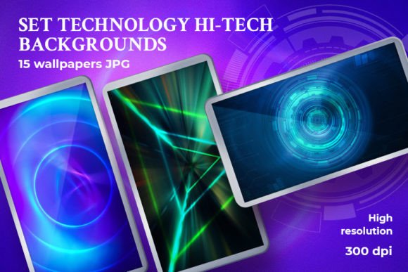 Download Set Technology Hi-Tech Backgrounds - Techno Collection