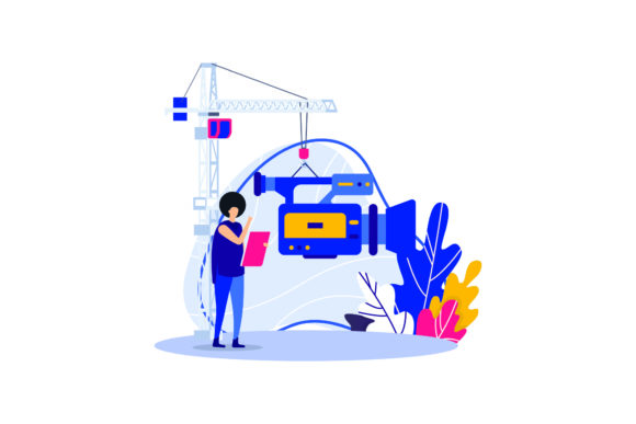 Download Flat Illustration Asset Director Film - Illustration Collection