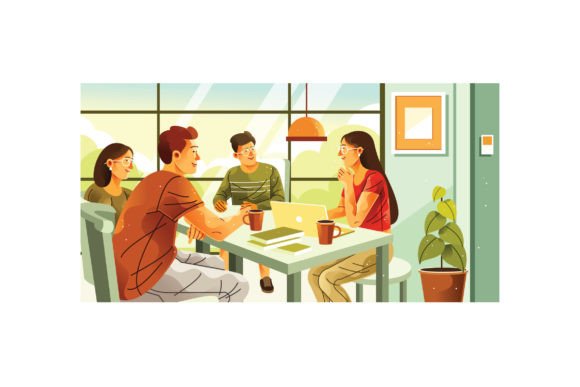 Download Group Discussion Illustration - Illustration Collection